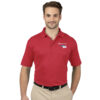 Mens Short Sleeve Textured Mesh Polo - Image 2