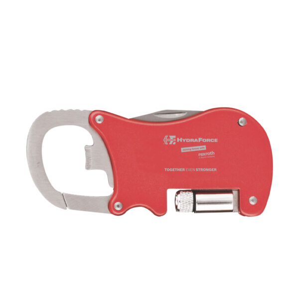 Bottle Opener Carabiner w/Flashlight Knife